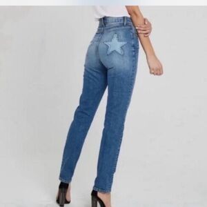 REVICE Straight Leg Blue Jeans with Star Accent